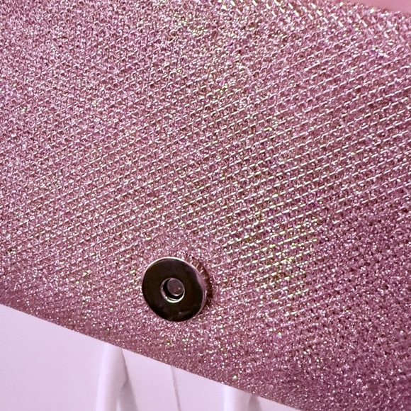 Pink Glitter Clutch Bag with Detachable Chain - Picture 4 of 8